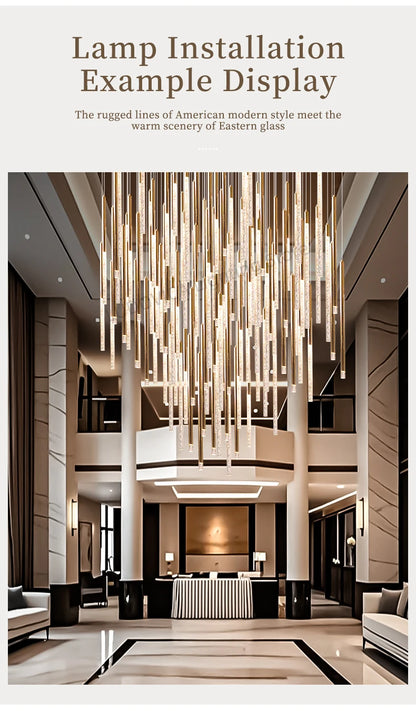 Hotel lobby LED Chandelier Luxury Villa hall Living room Crystal Chandeliers Customable High Ceilings Chandelier