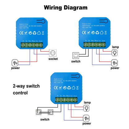Smart Life ZigBee Switch Module Supports 2 Way Light Control Timing 16A KWh Energy Monitor Works with Tuya Google Home Alexa