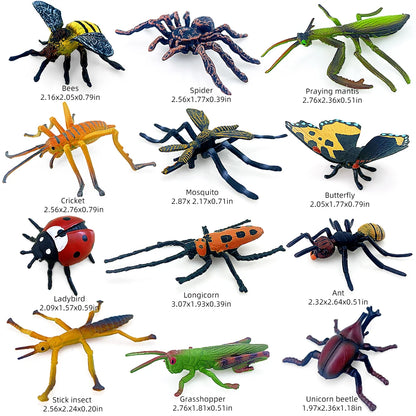 Tropics Insect Animals Model Butterfly Cricket Spider Bee Action Figures Mantis Figurine Miniature Educational Kids Toys Gift