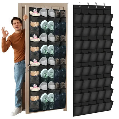 14/24/40 Grids Over The Door Shoe Rack  Mesh Pockets Hanging Shoe Organizer For Closet Hanging Shoe Rack Holder