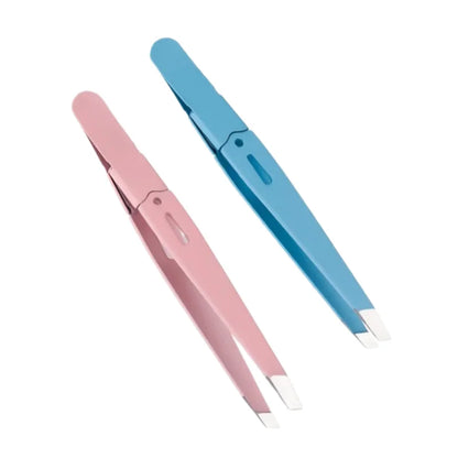 High-Quality Eyebrow Tweezer Colorful Hair Beauty Fine Hairs Puller Stainless Steel Slanted Eye Brow Clips Removal Makeup Tools