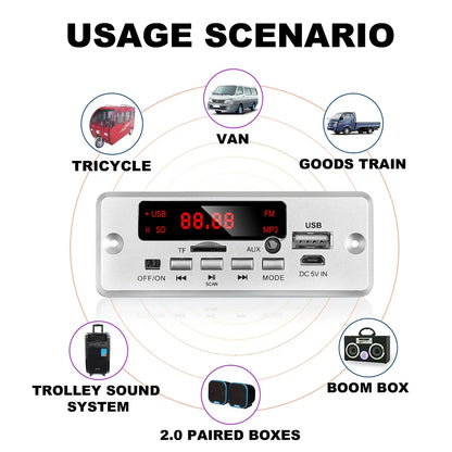 KEBIDU 50W Amplifier Bluetooth MP3 WMA Decoder Board Car MP3 Player Audio Module USB TF FM Radio Handsfree Call For Speaker