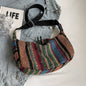 1pcs Crossbody Bags Tribal Style Shoulder Bag Foldable Crossbody Striped Pattern Flag Theme Hand Washable Edge Painted Lining