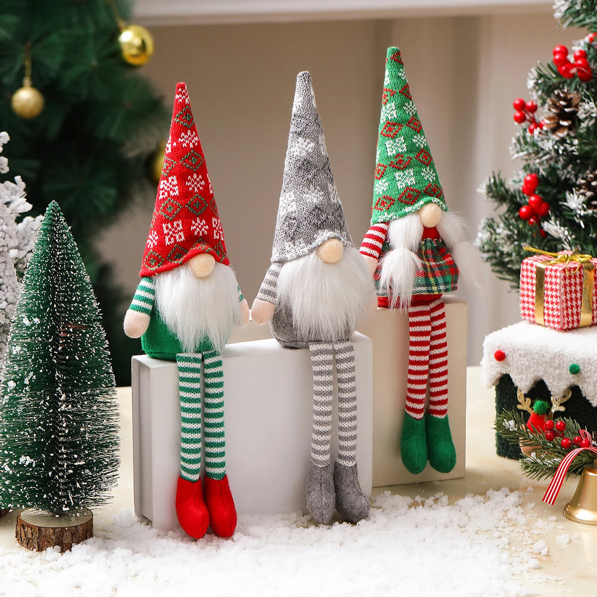 Christmas decoration items  Nordic style decorative figurines Christmas decorations - Faceless old man doll  Window display item