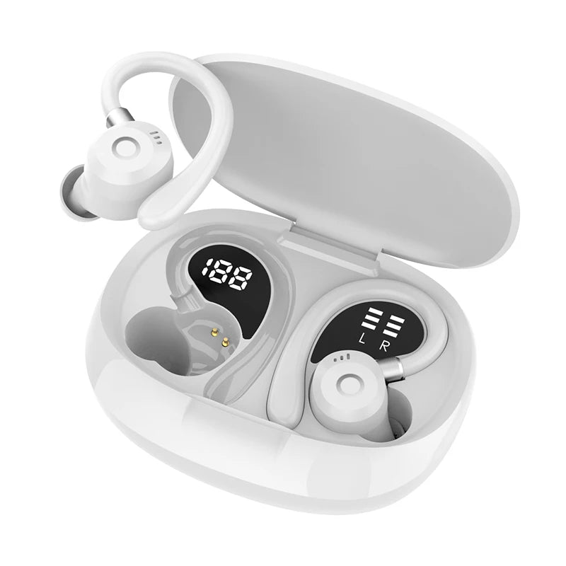 Douszne słuchawki bezprzewodowe K09 z serii Sport, typu Dual Wear, stereo, o długiej żywotności baterii, wodoodporne (do pływania), Bluetooth