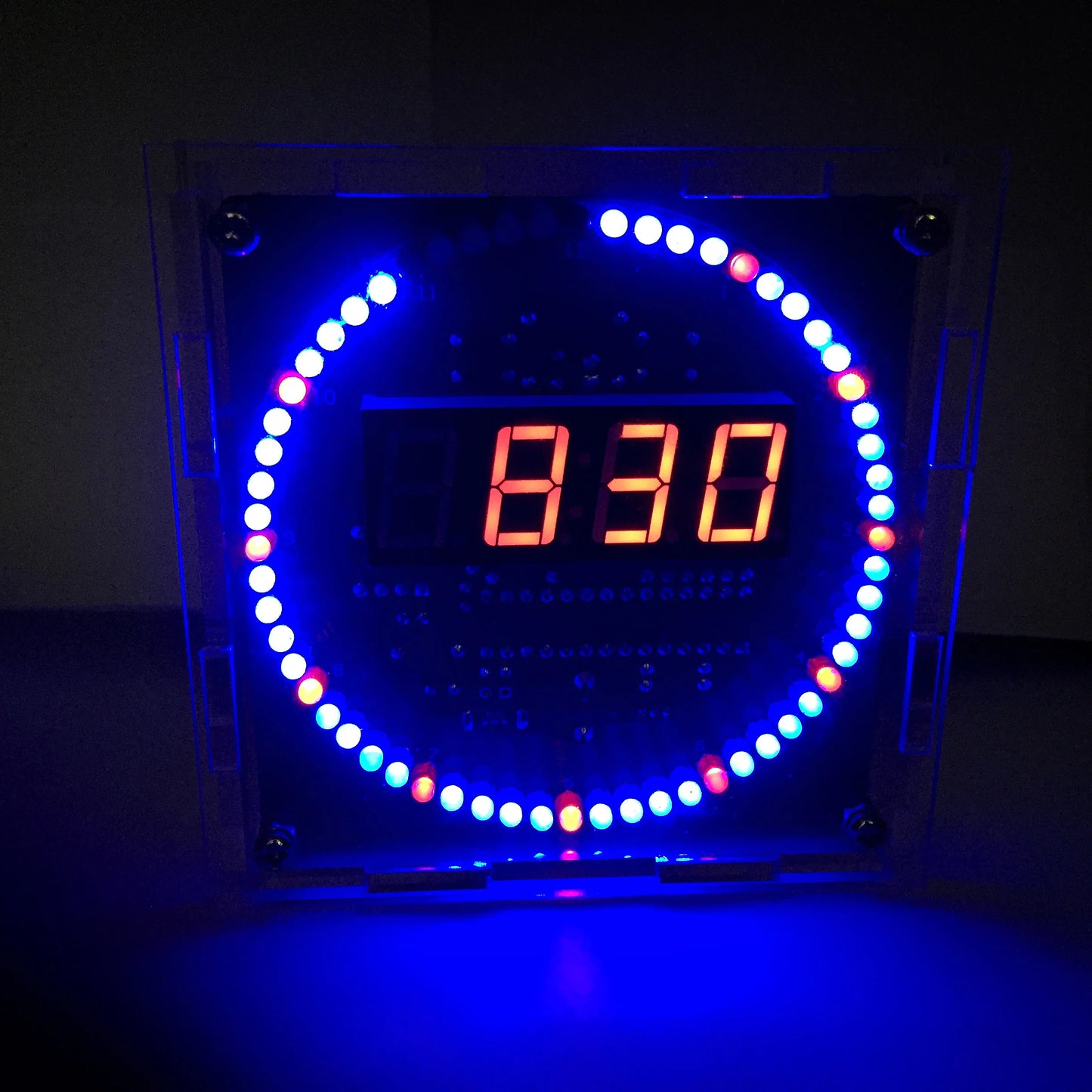 DIY Rotating Digital LED Display Module Alarm Electronic Digital Clock Kit 51 SCM Learning Board 5V DS1302