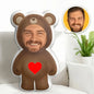 Personalized Photo Home Plush Pillow - Customized Face Bear Shaped Gift with Your Photo, a Must-Have Gift for Friends