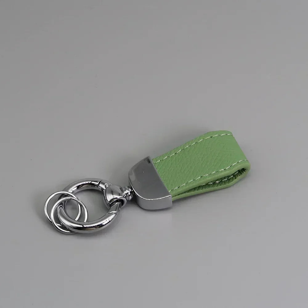 Short Lovely Leather Keychain Vintage Personalized Keyring Custom Logo Name Car Key Holder Chain Laser Engrave Women Charm Gift