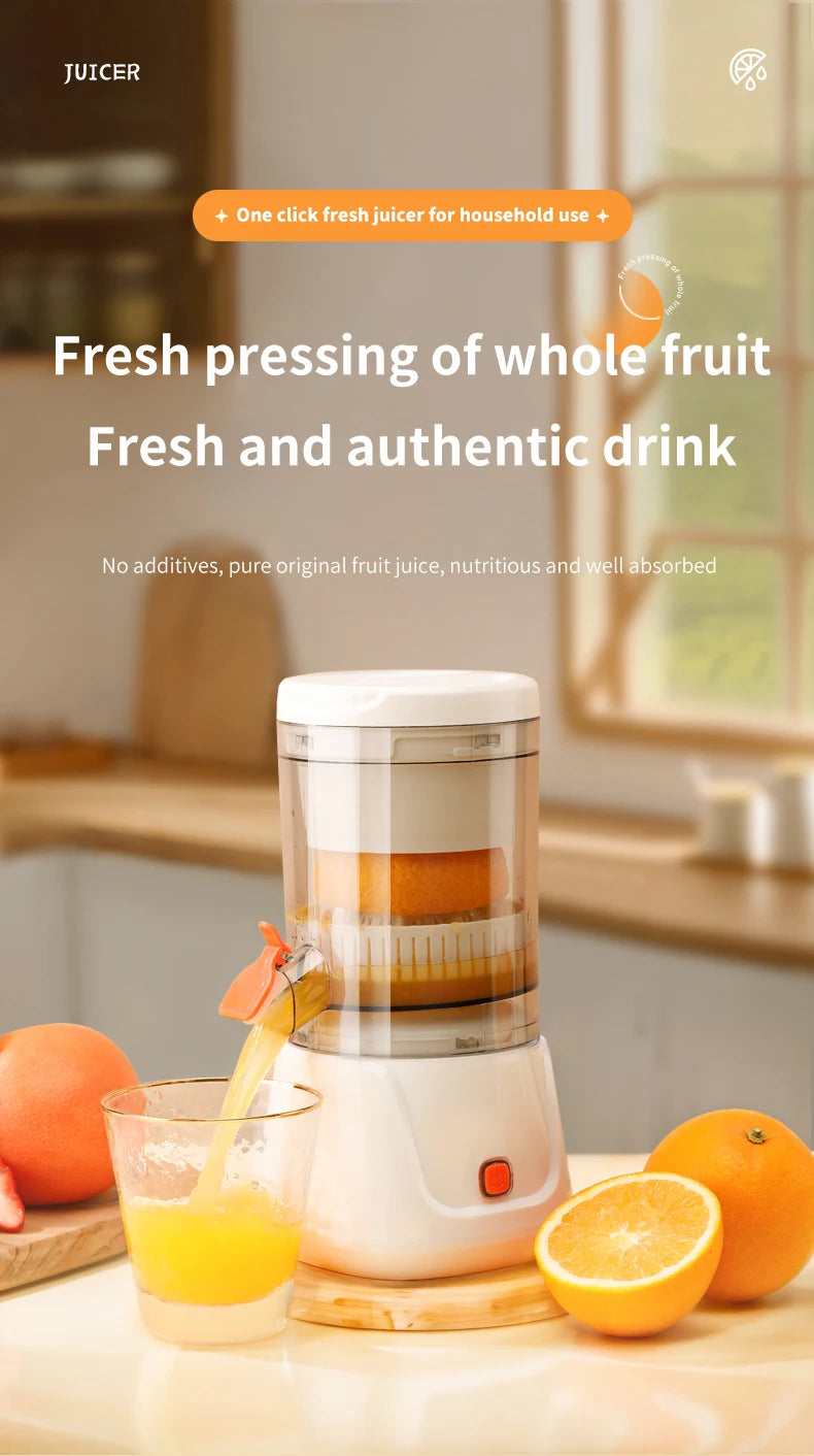 USB Charging Portable Electric Juicer 7.4V Orange Lemon Fruit Blender Household Juice Squeezer Mixer Citrus Juicer for Travel