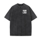European washed retro round neck short sleeved shirt for men and women, 100% pure cotton, customizable logo