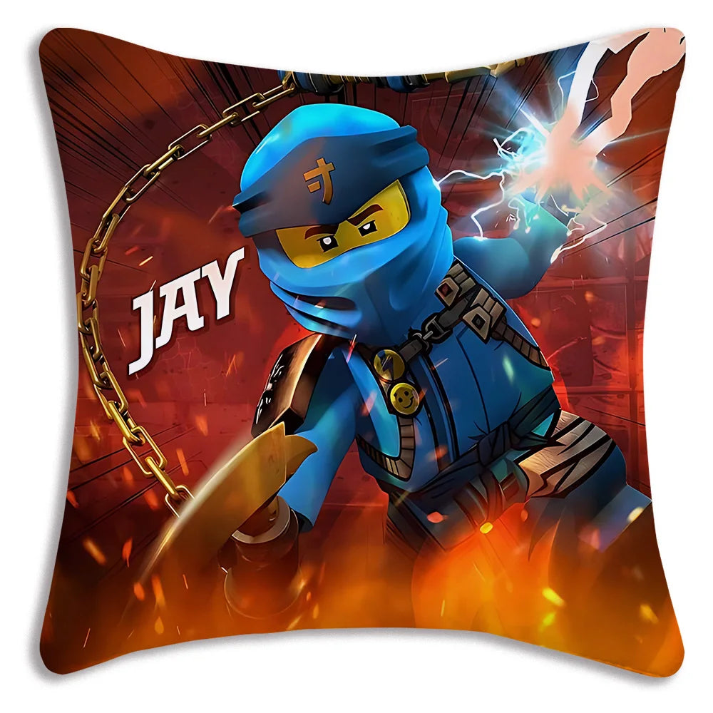 Pillow Covers Cartoon For Game Ninjagos Sofa Decorative Home Double-sided Printing Short Plush Cute Cushion Cover