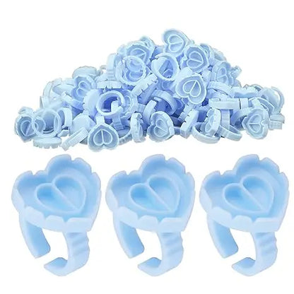 100Pcs Volume Glue Ring Cup for Lashes Fan Tattoo Pigment Holder Container Glue Holder Blossom Cups Eyelash Extension Supplier