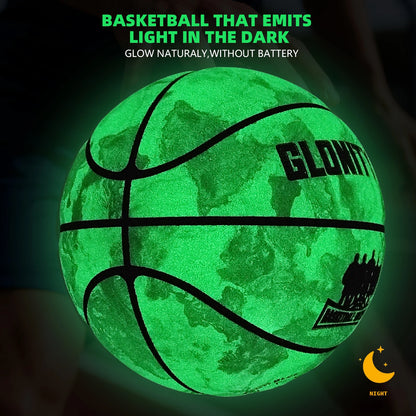 Glowing Basketball Adult Youth Men Official Size 5/6/7 Non-slip Outdoor&Indoor Night Use Durable Luminous Basketball Ball Green