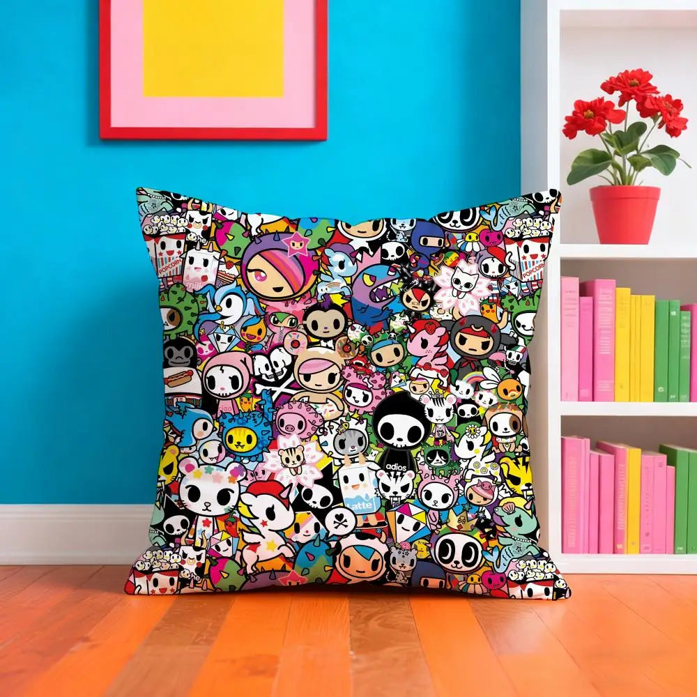 T-tokidoki Anime Pillow Case Pillow Case Plush Fabric Soft Double Sided Print Home Sofa High Quality Cushion