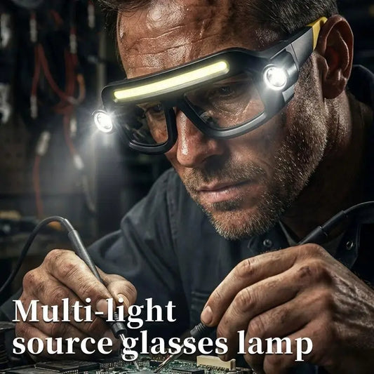 New XTE COB LED Rechargeable Multifunctional Glasses Light Waterproof Free Adjustment Angle Lightweight Glasses Lamp