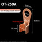 OT Series Wire Terminals 100A 150A 200A 250A 300A 400A 500A Red Copper Bare Nose Lugs Crimp Open Mouth Cable Connector Splice