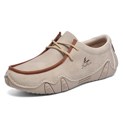 Design Sneakers Man Loafers Breathable Low Top Flat Shoes Driving Plus Size New 2026 Fashion Handmade Leather Casual Men Shoes