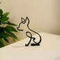 Wrought Iron Dog Statue Abstract Bulldog Dachshund Labrador Chihuahua Pastoral Dog Ornament Animal Sculpture Art Figurine Crafts
