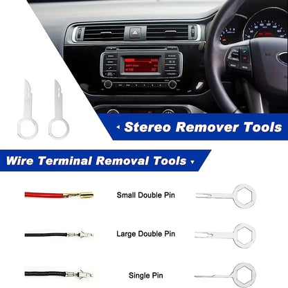 19Pcs Trim Removal Tool, Car Panel Dashboard Door Audio Trim Removal Tool Kit, Auto Clip Pliers Fastener Remover Set