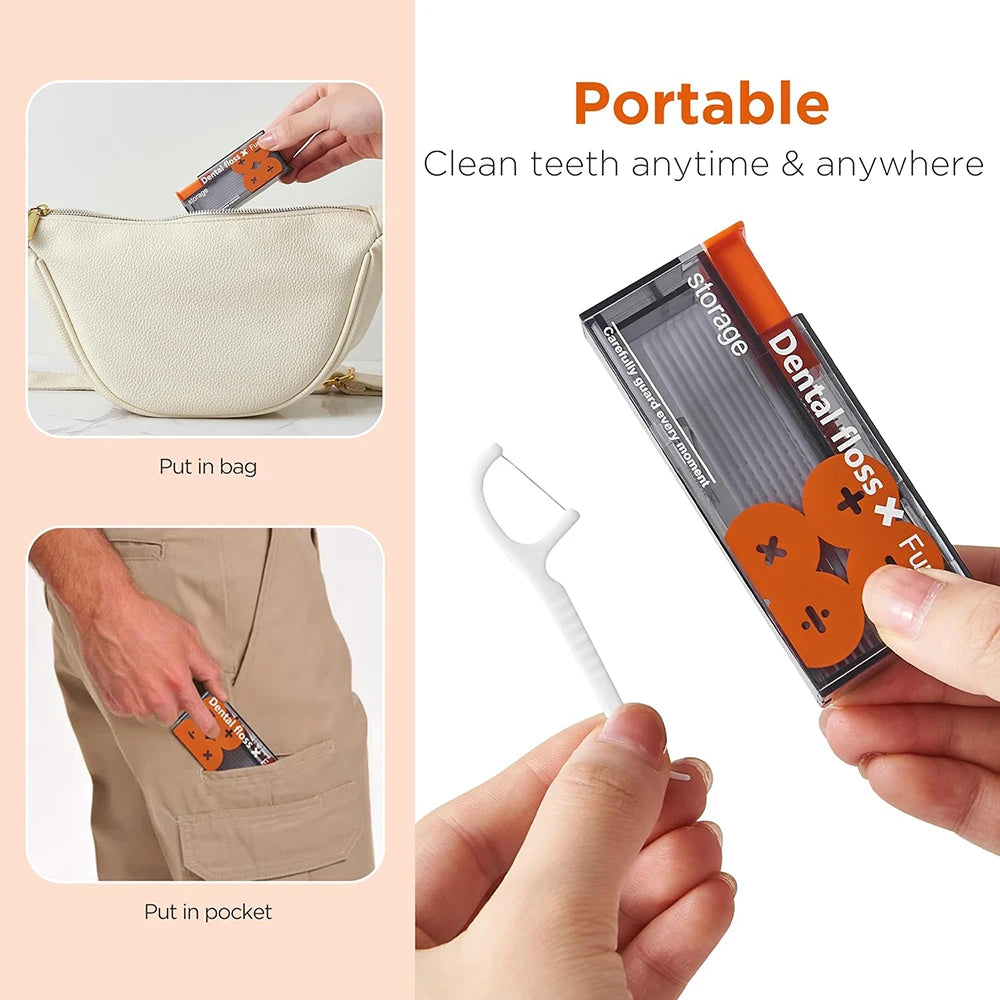 Automatic Dental Floss Storage Box Pop-Up Dental Floss Dispenser With 10Pcs Floss Dental Oral Hygiene Care Portable