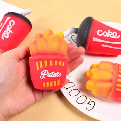 1PC TPR Stress Relief Toys Release Decompression Squeezing Simulation Coke French fries Hamburgers Slow Rebound Birthday Gift