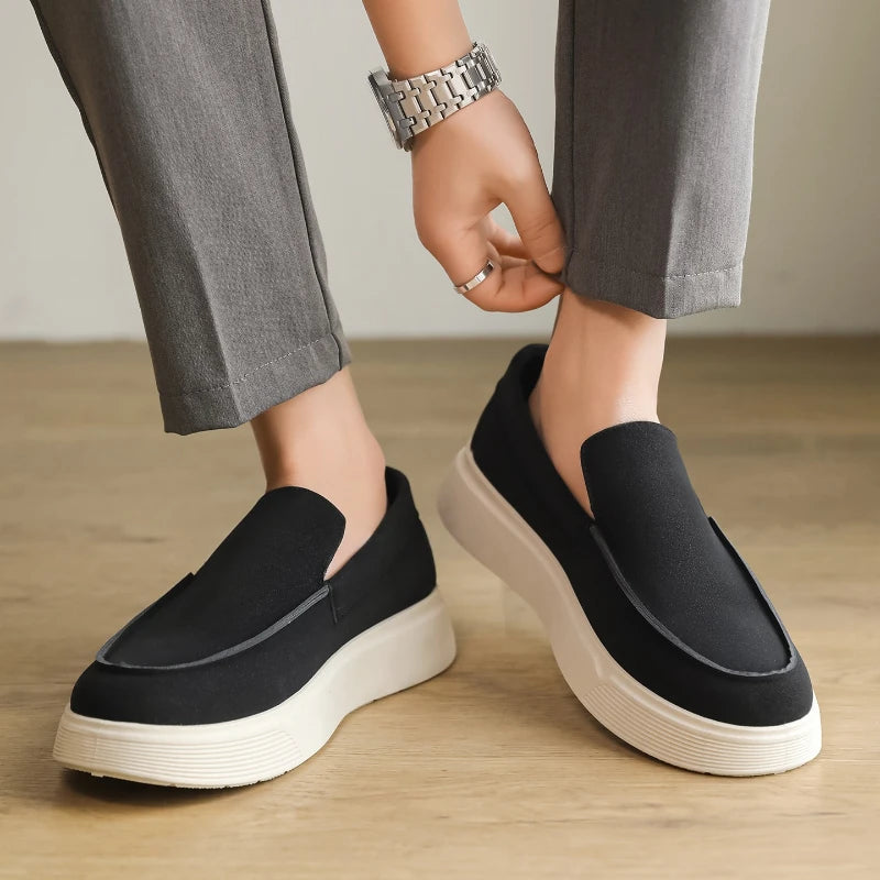 New Designer Business Commute Men's Slip On Loafers Comfortable Shoes Fashion Sneakers Daily Preppy Casual Suede Leather Shoes
