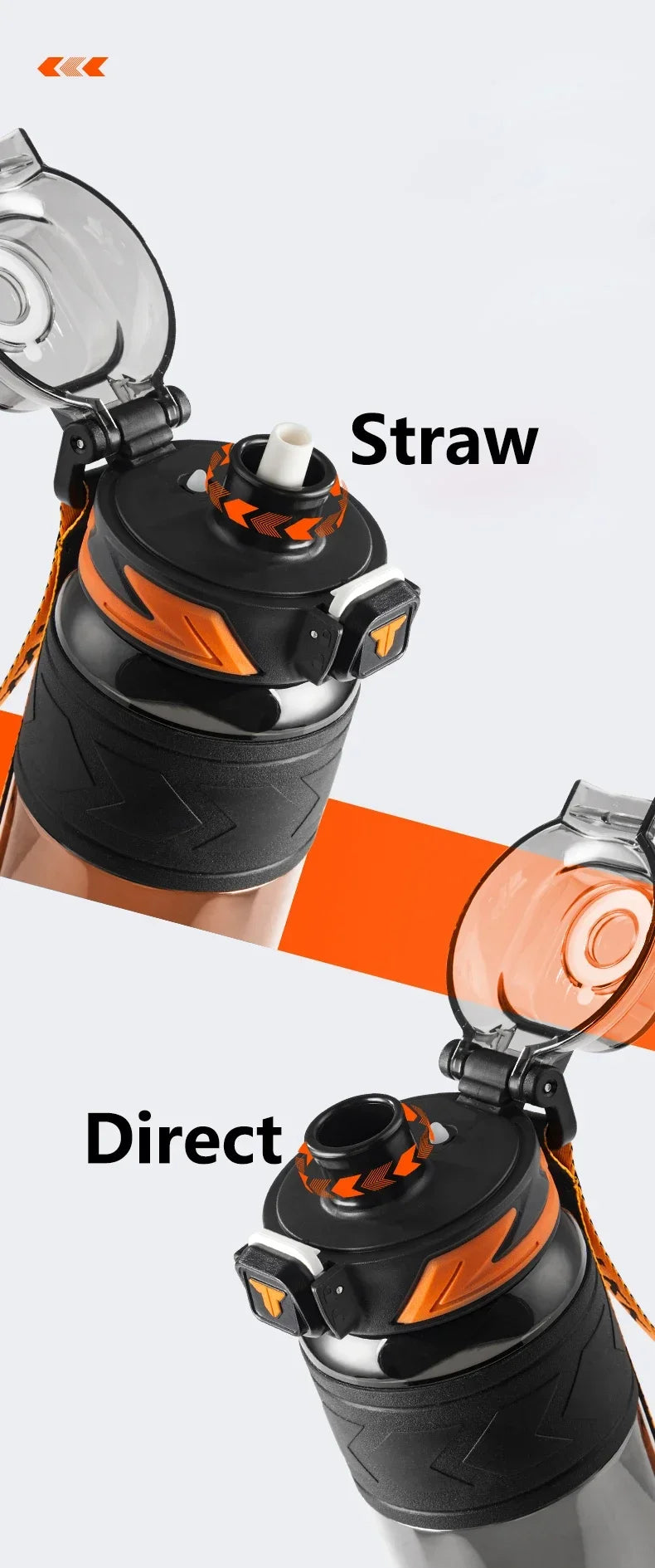 TKK 1000ml Water Bottle Sports Watter Bottle Tritan BPA Free Straw Portable Leak-proof Plastic Drinkware Outdoor Fitness Kettle