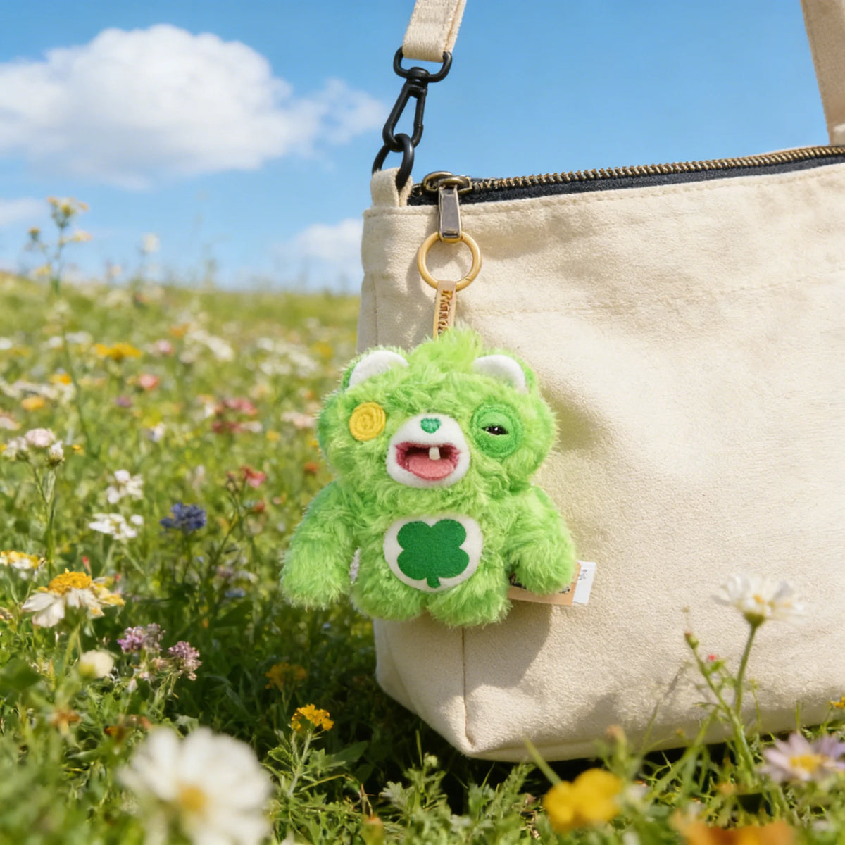 Fuggler Alley Cats Care-Bears Fugg Plush Toys Nuggets Keychain Funny Ugly Tooth Monster Bag Charm Dolls Backpack Decor Bagged