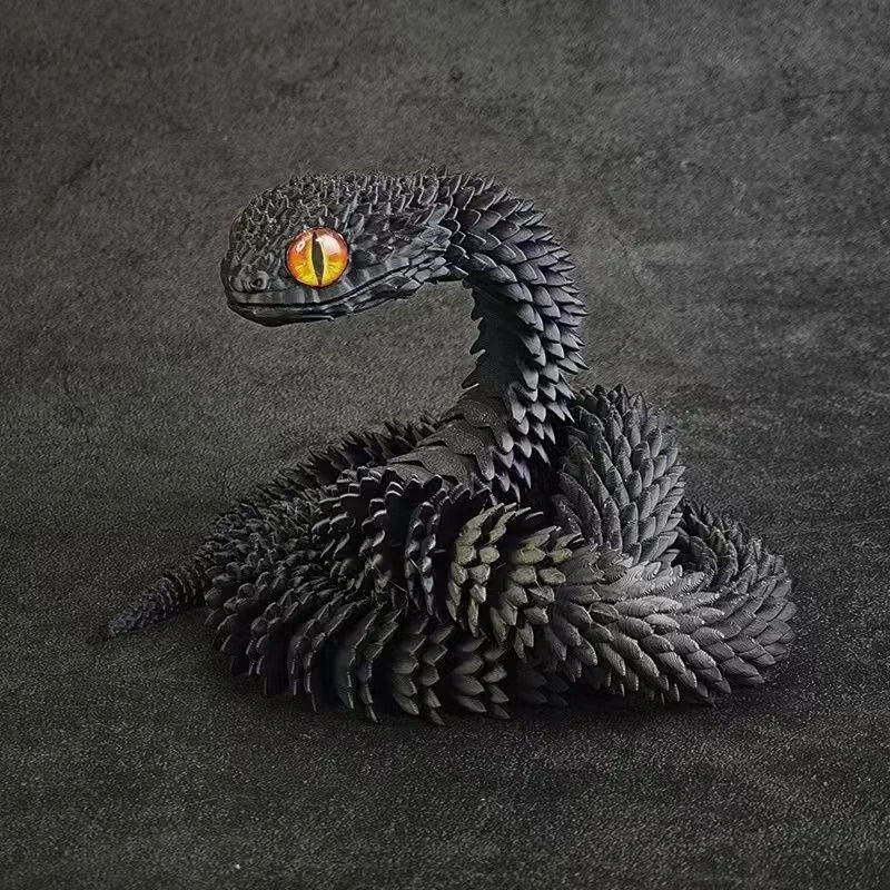 3D Printed Snake Rotatable Joints Snake Figurines Home Office Desktop Crafts Ornament Creative Home Garden Landscape Kids Gift