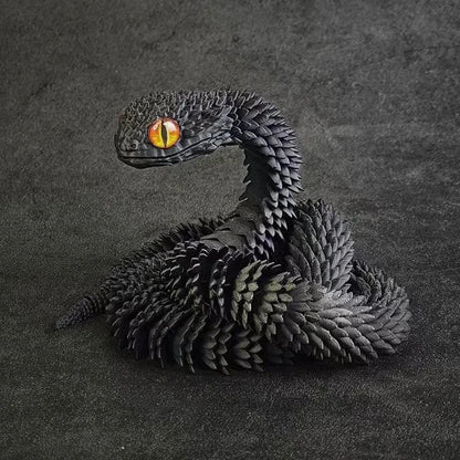 3D Printed Snake Rotatable Joints Snake Figurines Home Office Desktop Crafts Ornament Creative Home Garden Landscape Kids Gift