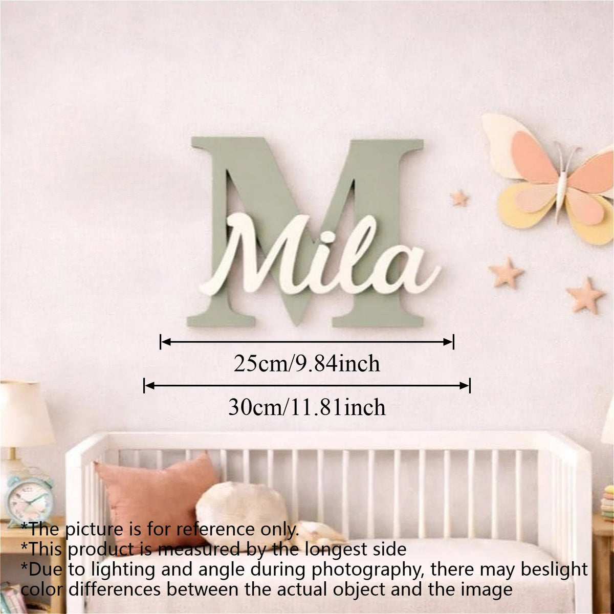 1pc Wooden Double-layer Letter Door Sign, Customized Name/letter,Personalized Children's Room Decoration,Baby Name Sign