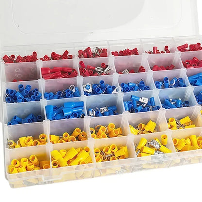 Assorted Electrical Crimp Terminal Kit 280/1500pcs - Cold Pressed Male Female Quick Connect Lugs for DIY & Repairs