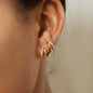 3 Piece Fashion Stainless Steel Round Star Drop Earrings Set for Women 18K Gold Plated Dangle Earring Punk Unisex Rock Jewelry