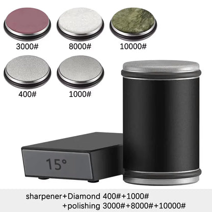 Niiruo Rolling Knife Sharpener Double Sided Diamond Sharpening Stone 15_20° Degree Magnetic Angle Roller Sharpening for Kitchen