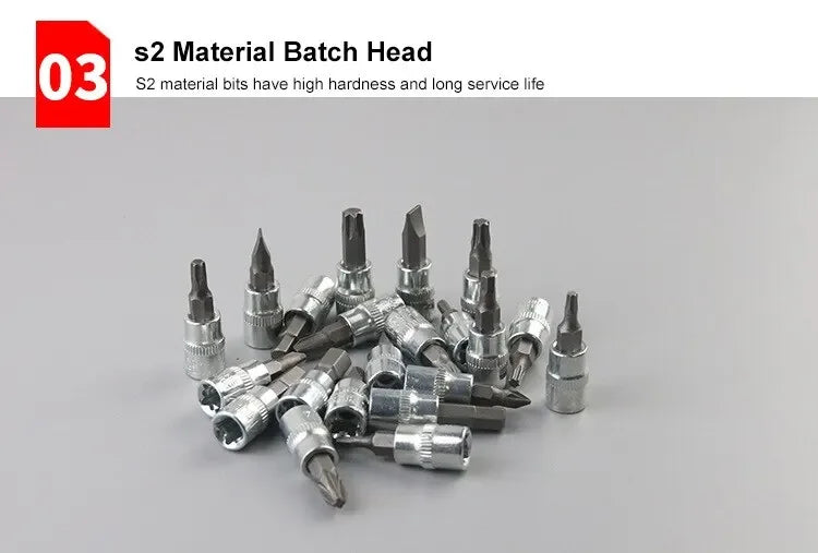 46pcs Drive Ratchet Torque Wrench Combo Auto Repairing Set Mechanic Tool Car Repair Tool Kit 1/4-Inch Socket Set Car Repair Tool