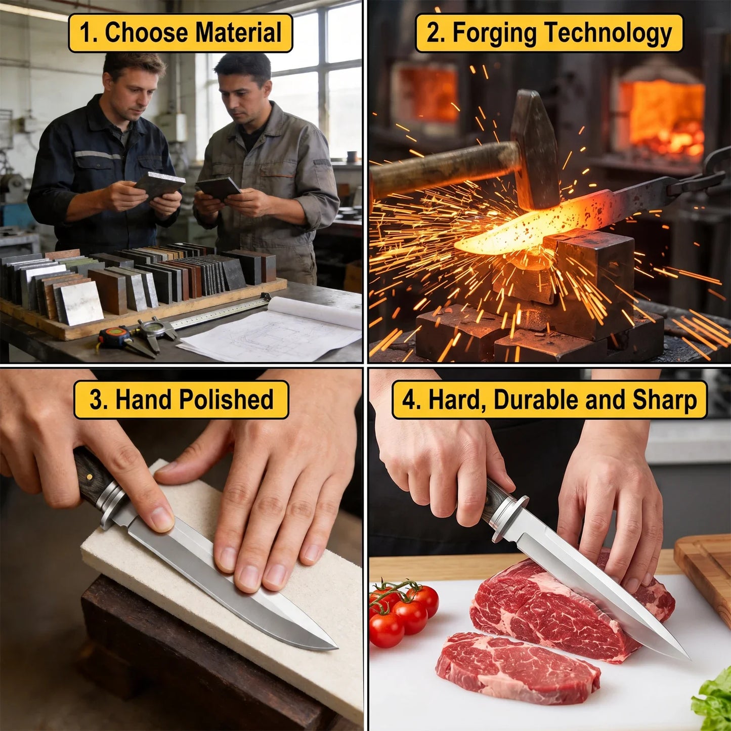 New Heavy-Duty Multi-Purpose Kitchen Knife 5Cr13 Stainless Paring Knife, Ergonomic Pakkawood Handle High-End Utility Knife Tool