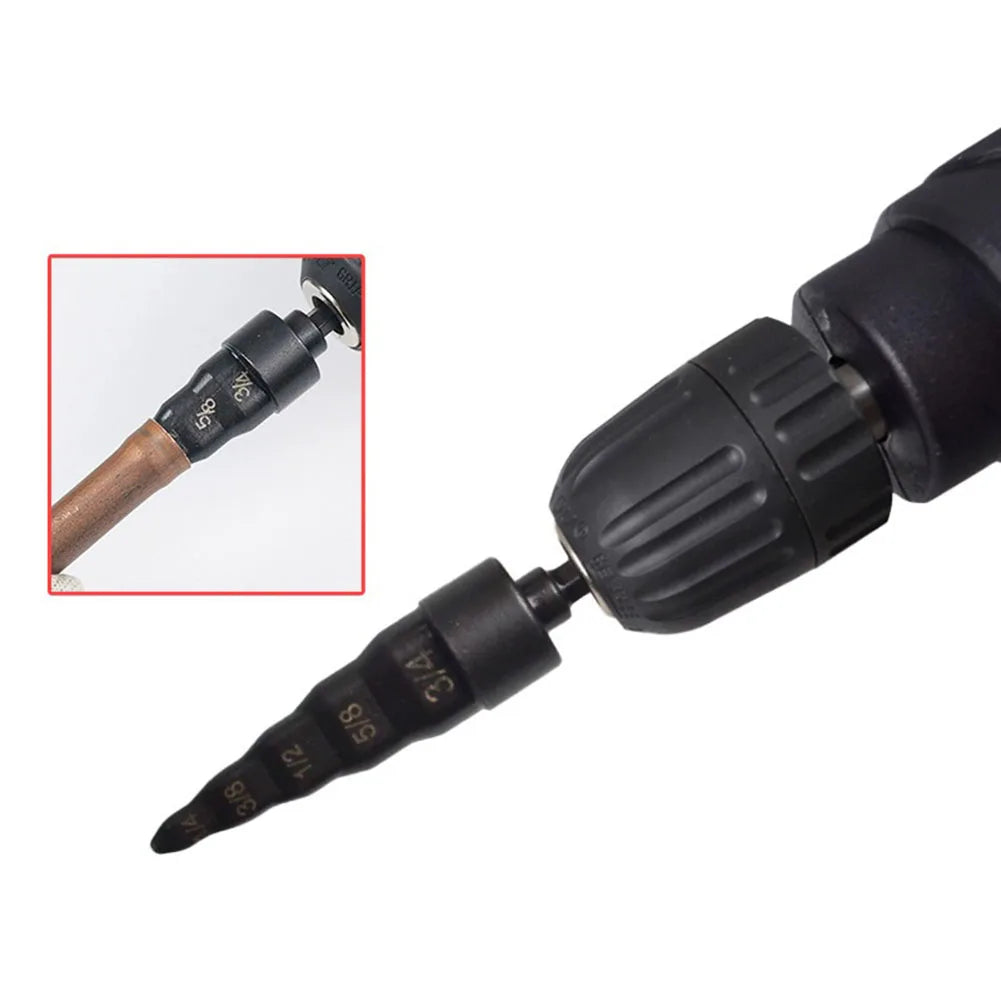 5 In1 Air Conditioner Copper Pipe Expander Swaging Drill Bit Set Electric Pipe Head Expansion Mouth Air Conditioning Repair Tool