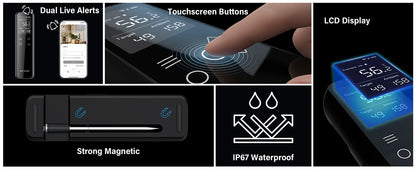 Wireless Meat Thermometer Digital with WiFi Unlimited Range & Bluetooth Support APP Alarm Reminder for BBQ, Oven, Air Fryer
