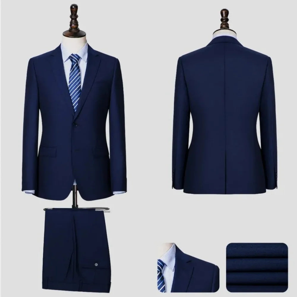 Men's Premium Suit -Business Suit, Professional Formal Wear, Ideal for Work and Weddings,50% Wool,Customizable Fit with 20 Sizes