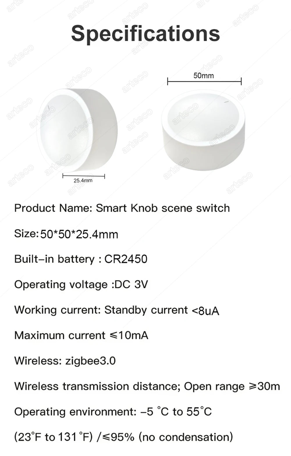 Tuya ZigBee Smart Knob Switch Wireless Scene Button Rotatable Dimmer Controller Switch Intelligent Automation Linkage Remoter