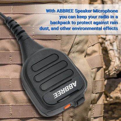 ABBREE AR-850 Walkie Talkie Handheld Heavy Speaker  Adjustable Speaker Mic Shoulder Microphone for BaoFeng UV-5R UV-13 PRO UV-16
