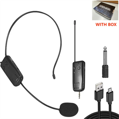 2.4G Head-mounted Wireless Lavalier Microphone Set Transmitter with Receiver for Amplifier Voice Speaker Teaching Tour Guide