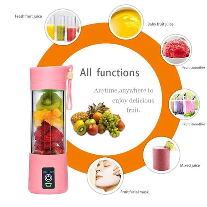 Portable Blender Wireless Rechargeable USB Juicer Cup Fruit Mixer Smoothie Juicer Blender Cup Bottle Travel Kitchen
