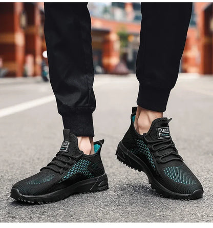 YRZL Running Shoes Men Comfortable Lightweight Grey Walking Sneakers Breathable Air Mesh Non Slip Casual Tennis Shoes for Men