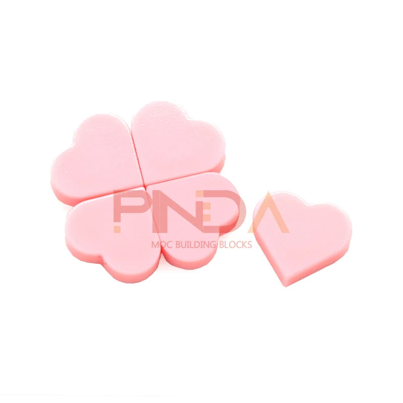 100pcs MOC 39739 Tile Round 1x1 Heart Building Blocks Sets Love Peach Compatible with Educational Creative Kids Children Toys