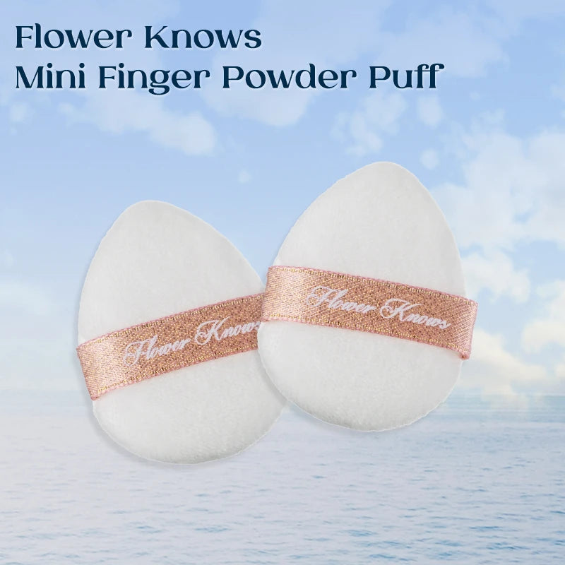 Flower Knows Mini Finger Powder Puff  For Eye & Corner Super Soft Sponge Cotton Blender Foundation Mix 2 Pc/Pack Makeup