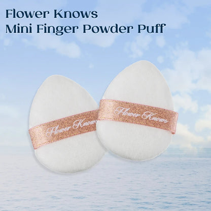 Flower Knows Mini Finger Powder Puff  For Eye & Corner Super Soft Sponge Cotton Blender Foundation Mix 2 Pc/Pack Makeup