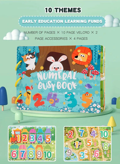 Montessori Baby Busy book My First Quiet Book Paste Early Learning Education Toy for Toddlers Matching Game Toys for Kids Gifts