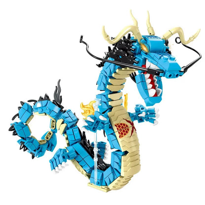 MOC One Piece Building Blocks Blind Box Luffy Kaido Dragon Bricks Model DIY Assemble Blue Dragon Figures Toy Kid Collection Gift