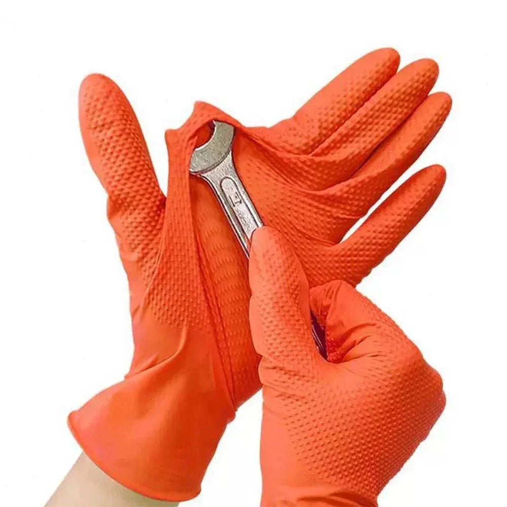 2-100PCS Heavy Duty Disposable Nitrile Gloves 8Mil Extra Thick Mechanic Glove with Textured Grip Antislip Safety Work Gloves